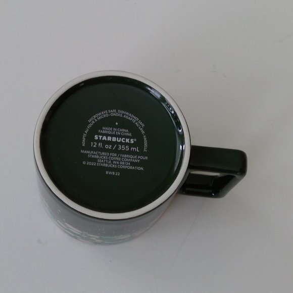 Starbucks Venetian Marble Forest Green + Pink Mug - Picture 7 of 8